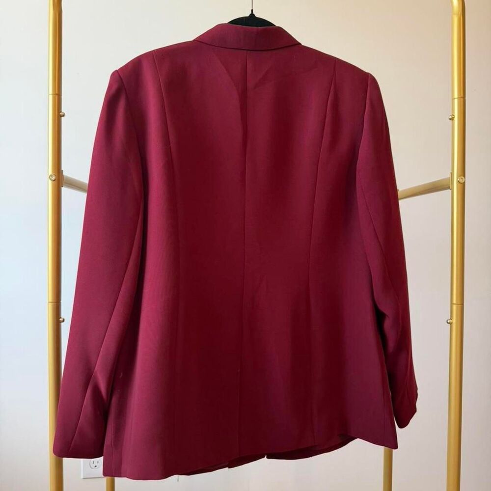 Style & Co Women's Burgundy Tailored Blazer - Picture 2 of 3